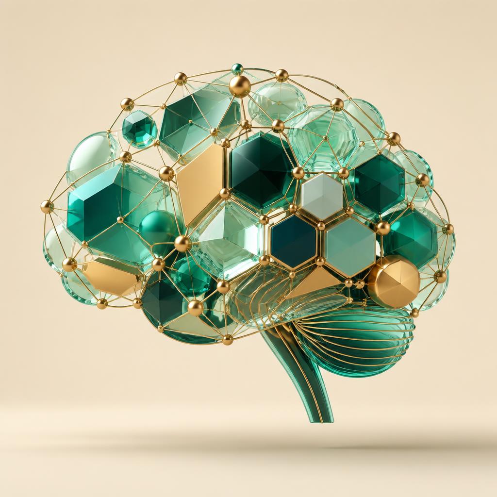 3D glass and gold neural brain representing the AI intelligence layer